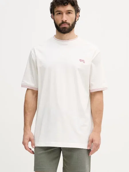 HUGO kratka majica z bombažem ROY T-SHIRT bež