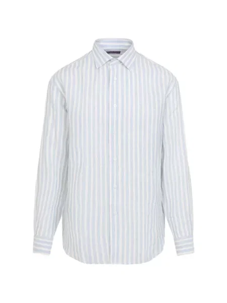 Cămașă cu dungi Ralph Lauren Purple Label cu dungi albastru