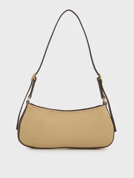 Сумка Calvin Klein из канваса бежевая