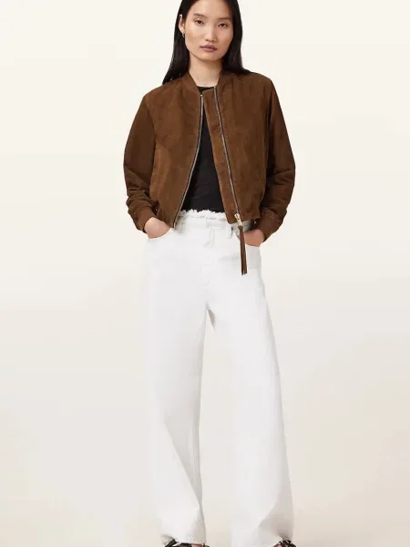 Замшева куртка AllSaints ORTEN демісезонна коричневий