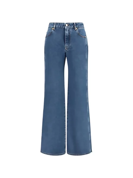Blugi cu picior larg Balmain cu broderie albastru