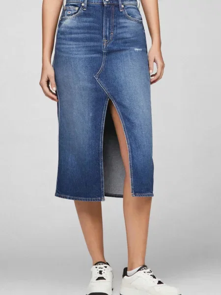Миди джинсовая юбка Tommy Jeans синяя