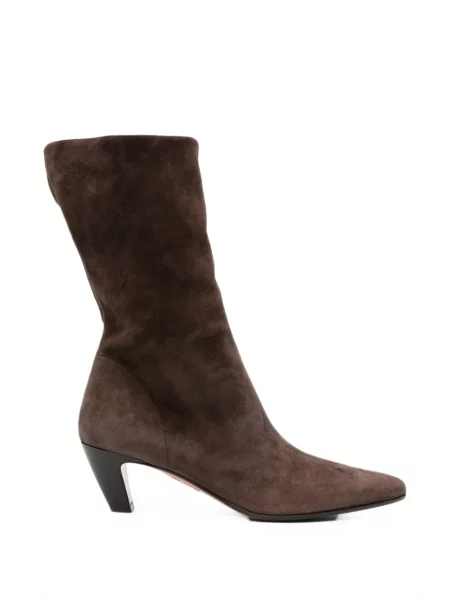 Cizme scurte Aquazzura din piele de căprioară maro