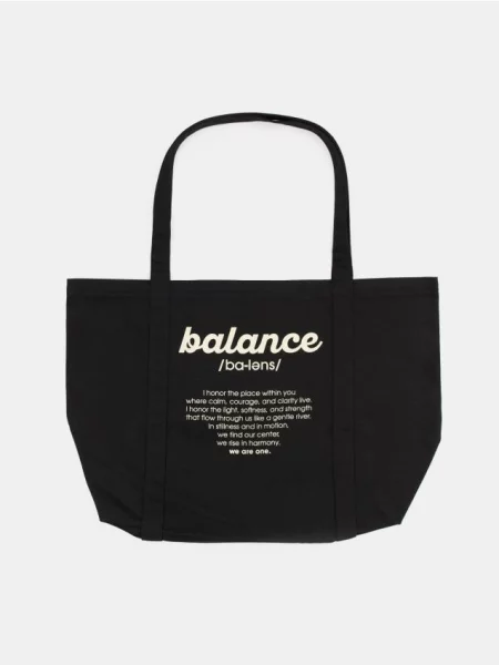 Сумка шоппер Sinsay с надписями черная