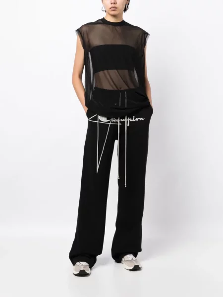 Kalhoty Rick Owens s výšivkou černé
