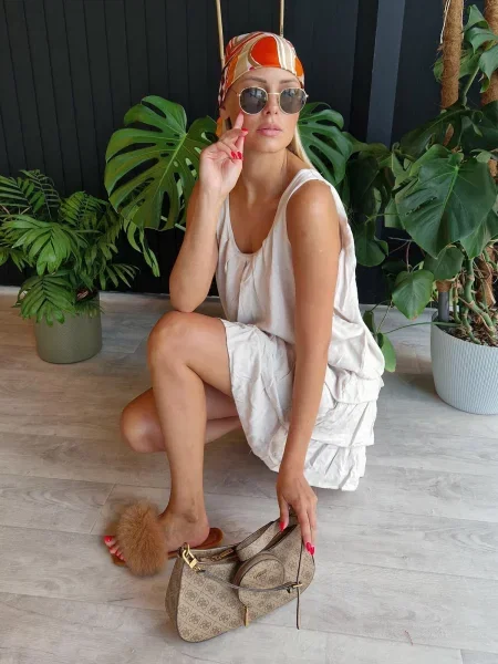 Rochie mini Edoti de costum gri
