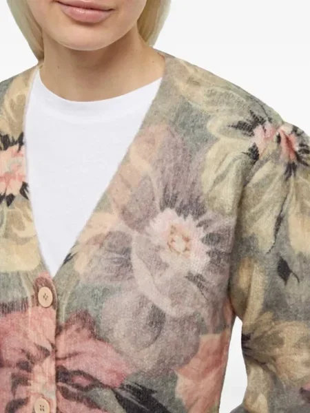 Cardigan Mc2 Saint Barth cu model floral verde