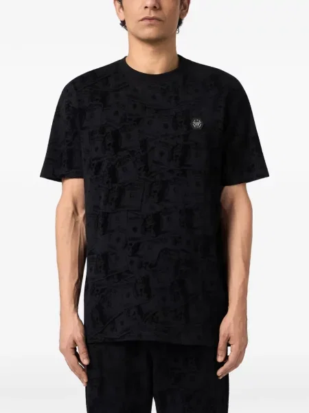 Tricou Philipp Plein cu imagine negru