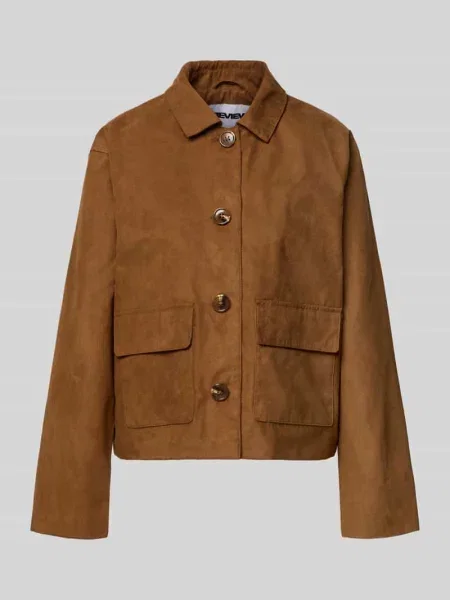 Krój regular fit kurtka bomberka w imitacji skóry welurowej Review