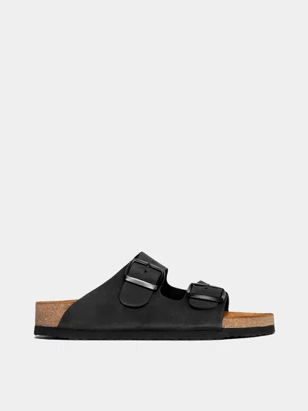 Кожаные шлепанцы Forelli черные