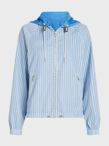 Ветровка Tommy Hilfiger в полоску с принтом голубая