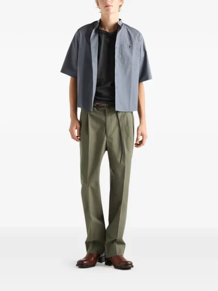 Tricou Prada scurt gri