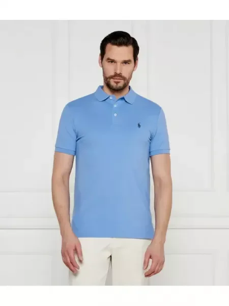 POLO RALPH LAUREN Polo | Custom slim fit plasă stretch albastru