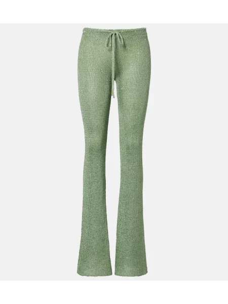 Pantaloni Bananhot evazate verde