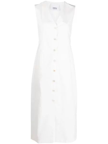 Sukienka koszulowa Erika Cavallini bez rękawów biała
