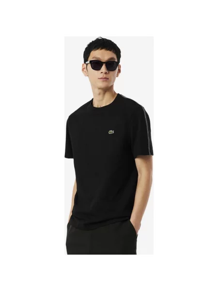 Koszulka z krótkim rękawem Lacoste Branded Stripe Band XS czarny