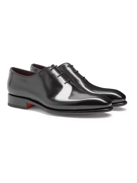 Oksfordy Santoni skórzany elegancki czarny