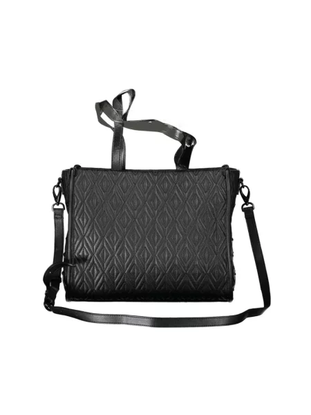 Lniana shopperka Valentino By Mario Valentino z ćwiekami czarna