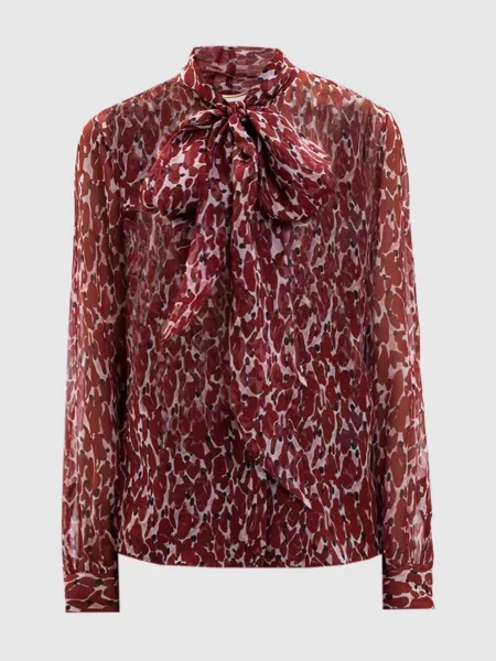 Блуза Lavallière із шовку Saint Laurent бордова