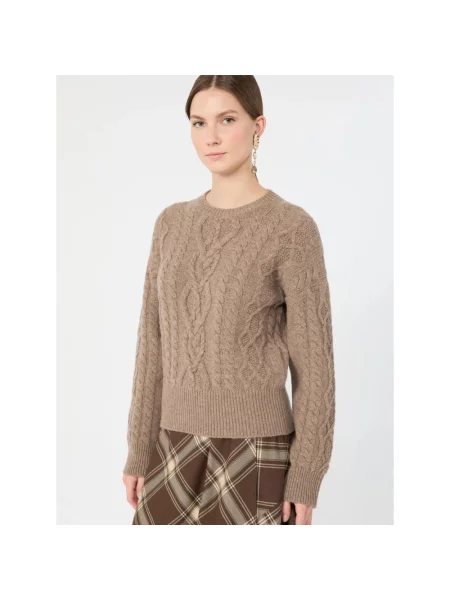 Sweter Weekend Max Mara wełniany brązowy
