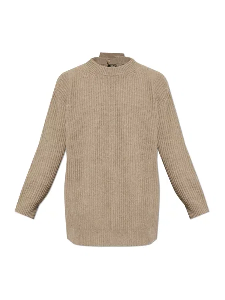 Maison Margiela sweter z dodatkiem wełny beżowy