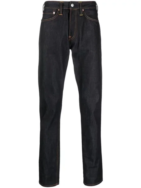 Заужени дънки Evisu с принт черно