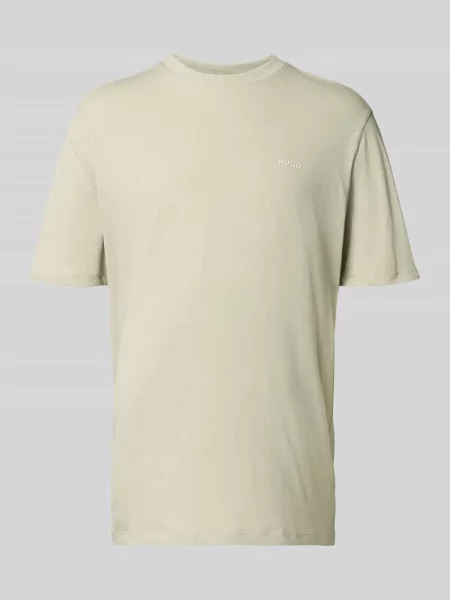 T-shirt o kroju regular fit z czystej bawełny model Hugo zielona