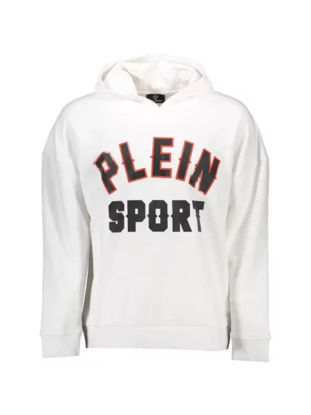 Hanorac cu glugă Plein Sport cu imagine alb