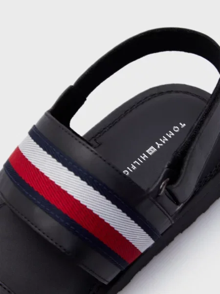 Шкіряні сандалії Tommy Hilfiger з ремінцями чорні
