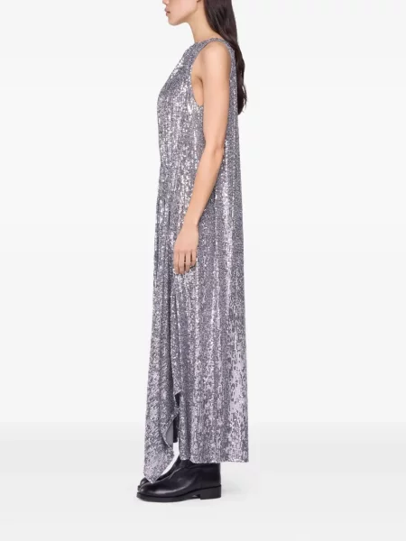 Rochie Rabanne cu talie înaltă de costum argintiu