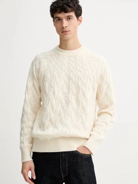 Calvin Klein pulover din amestec de lână bej