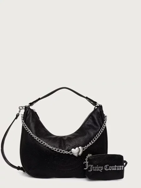 Juicy Couture torebka hobo z imitacji skóry TWIG NARRATIVE czarna