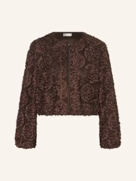 V By Vera Mont Síťovaná Bunda tmavě hnědá