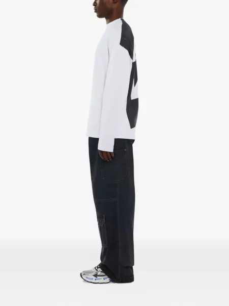 Lung tricou Off-white alb