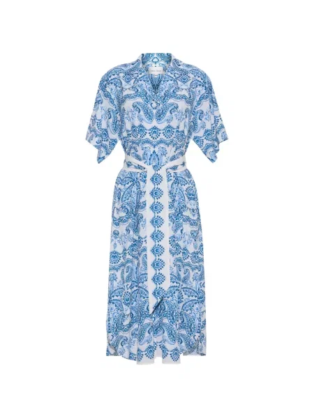 Rochie Cara Cara cu imagine cu model paisley albastru