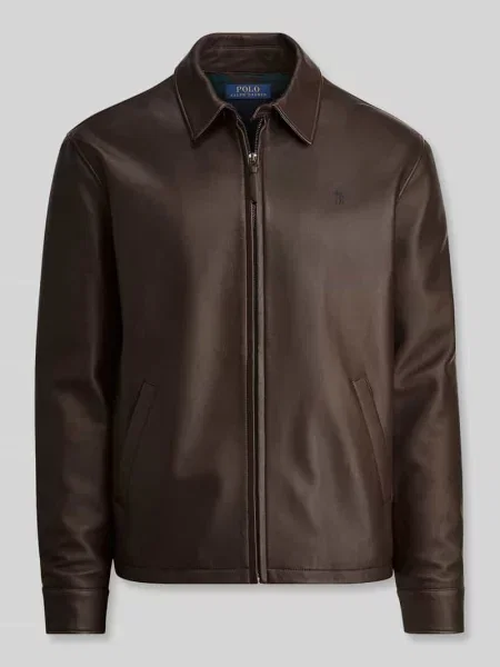 Kurtka skórzana o kroju regular fit z naturalnej skóry Polo Ralph Lauren brązowa
