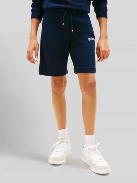 Szorty dresowe o kroju regular fit z mieszanka bawełny Tommy Hilfiger Teens granatowe
