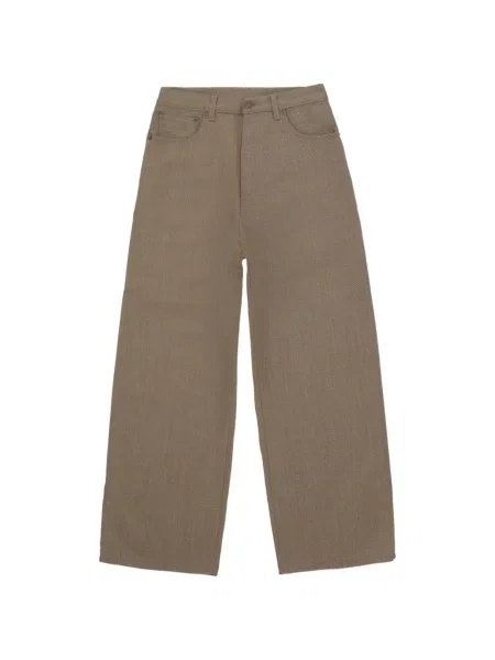 Pantaloni Fortela cu broderie maro