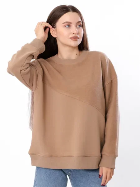 Світшот Носи своє бавовна/віскоза коричневий