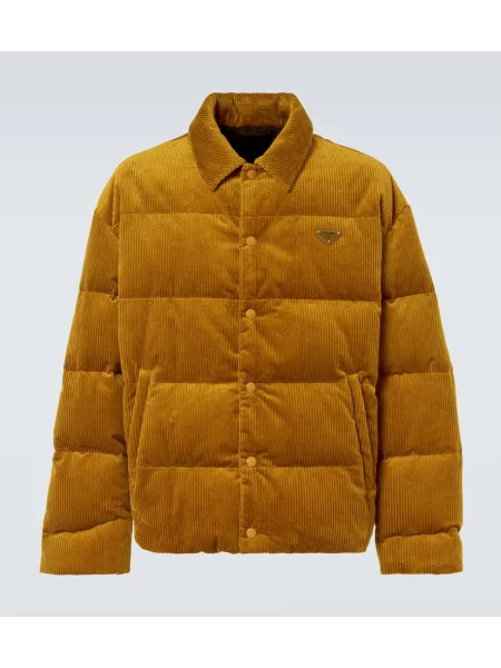 Jakna Prada iz rebrastega žameta rjava