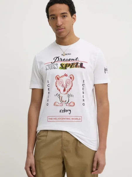 Iceberg tricou din barbati cu imprimeu alb