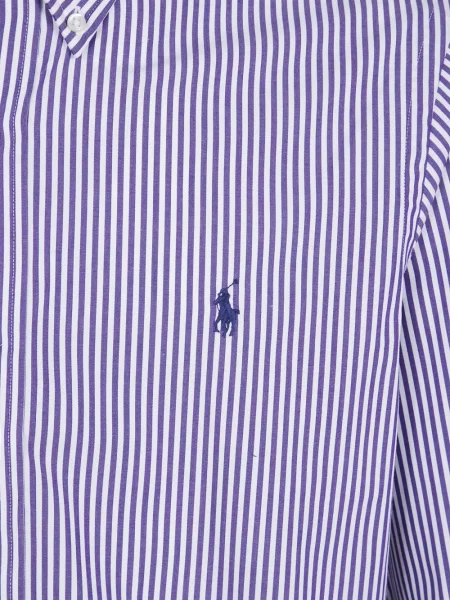 Cămașă Polo Ralph Lauren cu broderie cu dungi violet