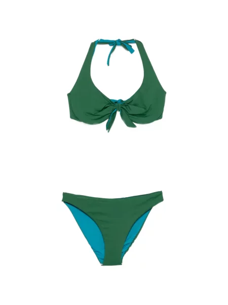 Bikini Fisico cu gât halter verde