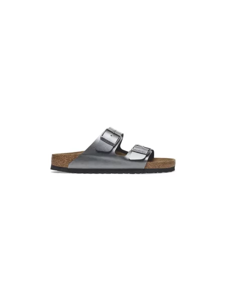 Klapki BIRKENSTOCK Arizona BF Narrow metallic black szare