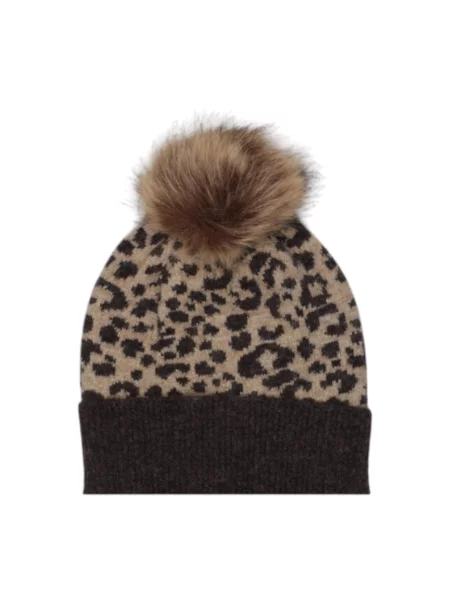 Pălărie Pieces cu model leopard maro