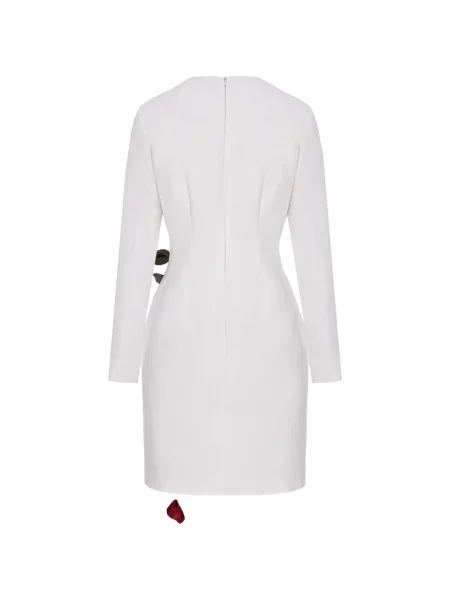 Rochie mini Cristina Savulescu cu aplicații lungă de costum alb