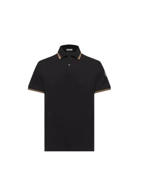 Koszulka polo Moncler z logo czarna