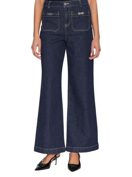 Szerokie jeansy Morgan dzwony niebieskie