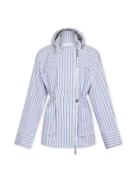 Parka Rabanne z kapturem niebieska