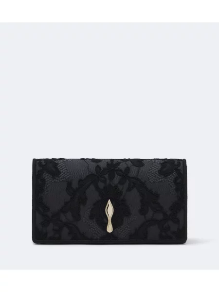 Geantă plic Christian Louboutin din satin negru